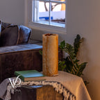 Aqua Onyx - 12" Tall, x 4.5" Diameter (Small Live Edge Table Lamp #1)