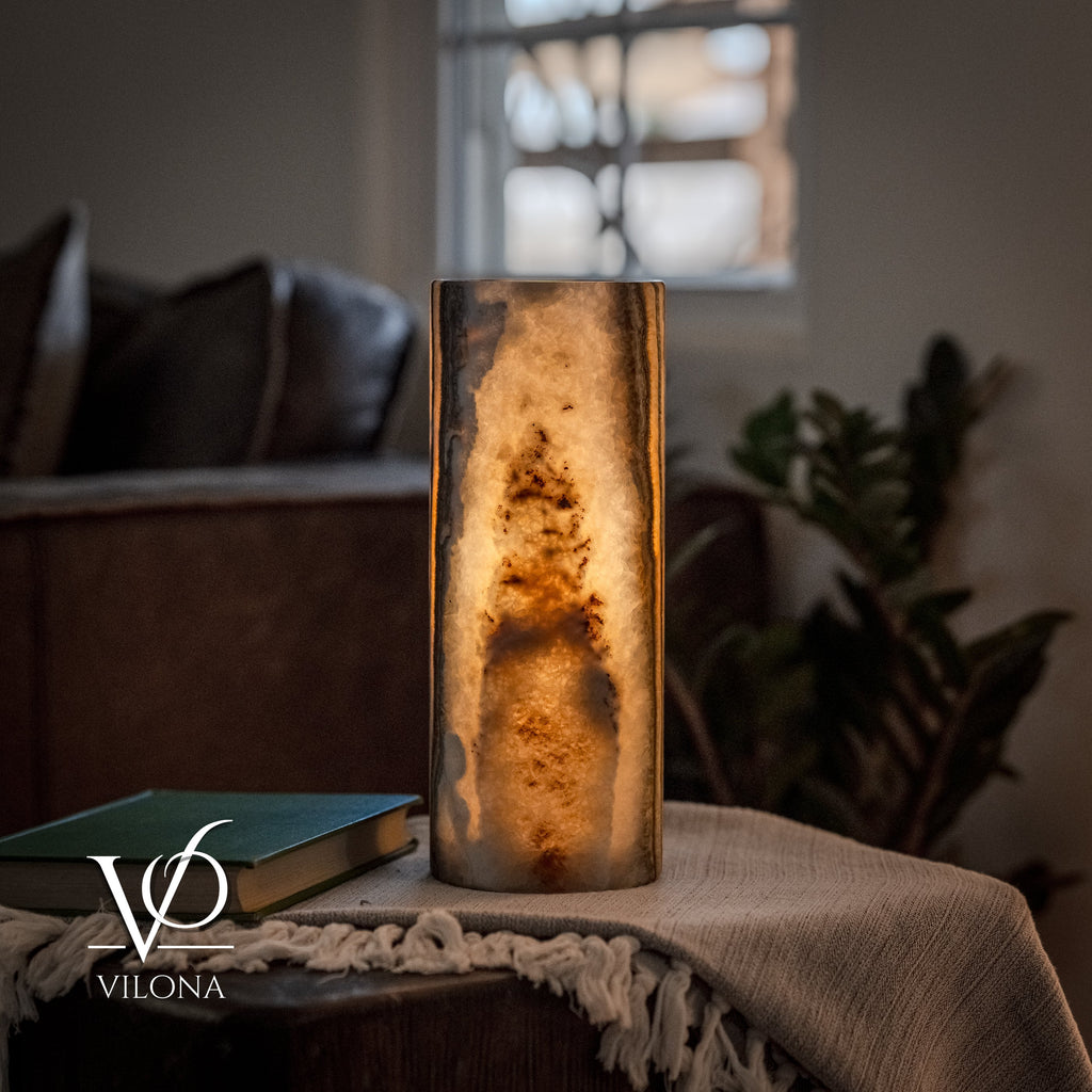 Sahara Onyx - 12" Tall, x 4.5" Diameter (Small Table Lamp #1)