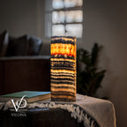 Tangerine Onyx - 12" Tall, x 4.5" Diameter (Small Table Lamp #1)