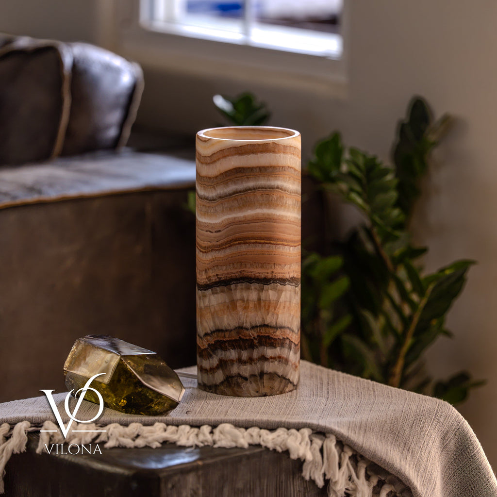Sahara Onyx - 12" Tall, x 4.5" Diameter (Small Table Lamp #2)