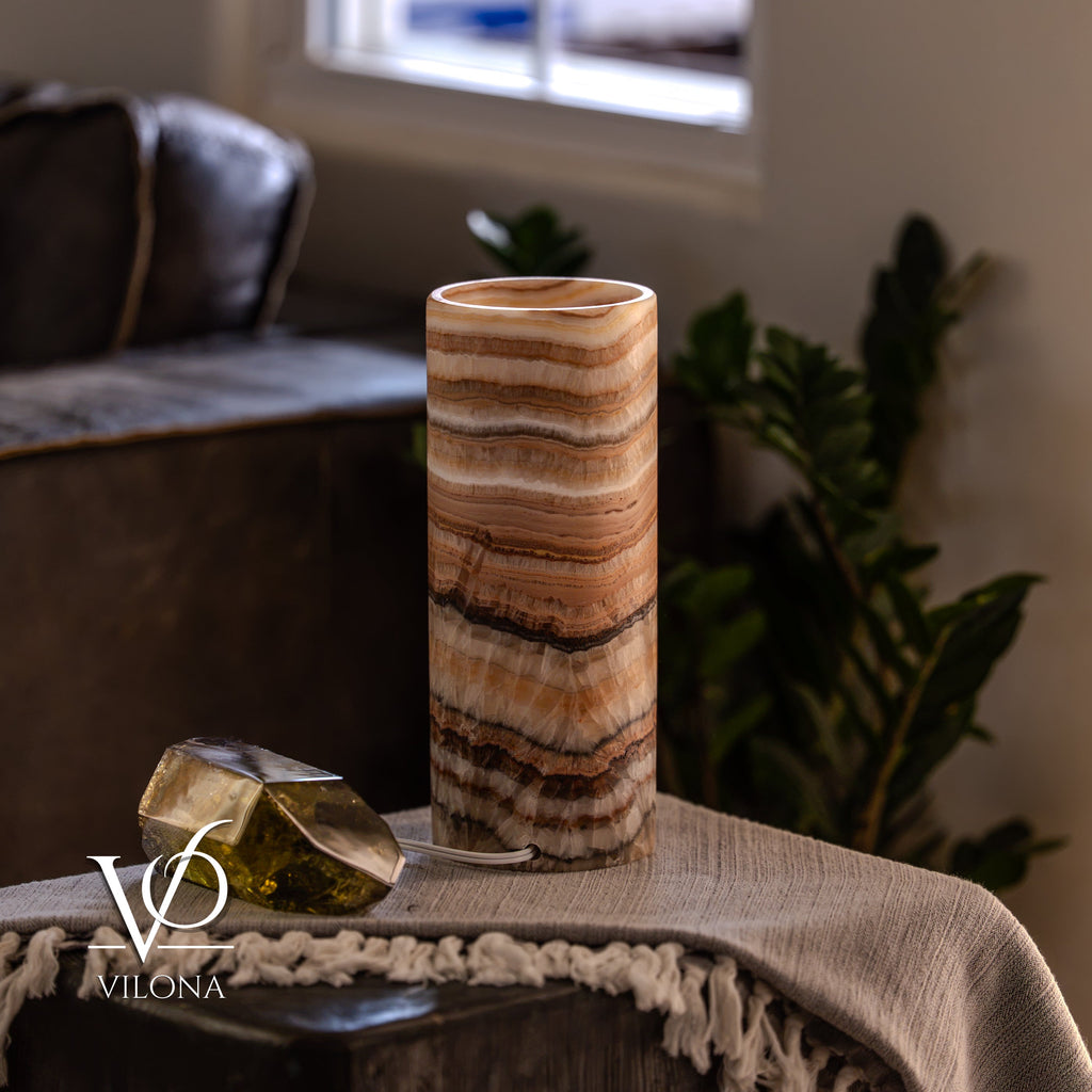 Sahara Onyx - 12" Tall, x 4.5" Diameter (Small Table Lamp #2)