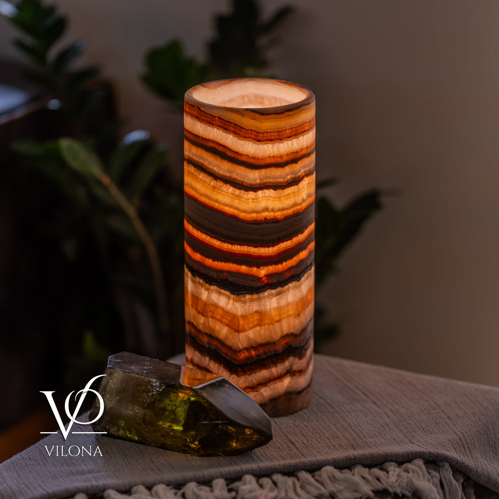 Sahara Onyx - 12" Tall, x 4.5" Diameter (Small Table Lamp #2)