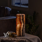 Tangerine Onyx - 12" Tall, x 4.5" Diameter (Small Table Lamp #4)