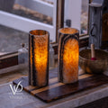 Tangerine Onyx - 12" Tall, x 4.5" Diameter (Small Table Lamp Pair #3)