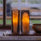 Tangerine Onyx - 12" Tall, x 4.5" Diameter (Small Table Lamp Pair #3)