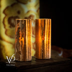 Sahara Onyx - 12" Tall, x 4.5" Diameter (Small Table Lamp Pair #2)