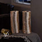 Sahara Onyx - 12" Tall, x 4.5" Diameter (Small Table Lamp Pair #3)