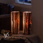 Sahara Onyx - 12" Tall, x 4.5" Diameter (Small Table Lamp Pair #3)