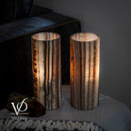 Sahara Onyx - 12" Tall, x 4.5" Diameter (Small Table Lamp Pair #4)