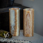 Sahara Onyx - 12" Tall, x 4.5" Diameter (Small Table Lamp Pair #4)