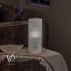 White Ice Onyx - 12" Tall, x 4.5" Diameter (Small Table Lamp #3)