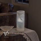 White Ice Onyx - 12" Tall, x 4.5" Diameter (Small Table Lamp #3)