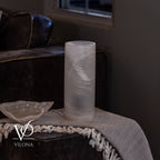 White Ice Onyx - 12" Tall, x 4.5" Diameter (Small Table Lamp #3)