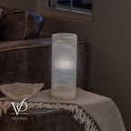 White Ice Onyx - 12" Tall, x 4.5" Diameter (Small Table Lamp #3)