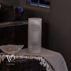White Ice Onyx - 12" Tall, x 4.5" Diameter (Small Table Lamp #3)