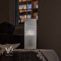 White Ice Onyx - 12" Tall, x 4.5" Diameter (Small Table Lamp #3)