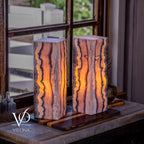 Rosa Onyx Table Lamp Pair – 17.75" Tall × 6" Square #2