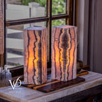 Rosa Onyx Table Lamp Pair – 17.75" Tall × 6" Square #2