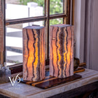 Rosa Onyx Table Lamp Pair – 17.75" Tall × 6" Square #2