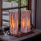 Rosa Onyx Table Lamp Pair – 17.75" Tall × 6" Square #2