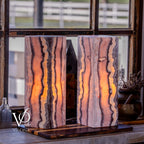 Rosa Onyx Table Lamp Pair – 17.75" Tall × 6" Square #2