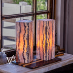 Rosa Onyx Table Lamp Pair – 17.75" Tall × 6" Square #3
