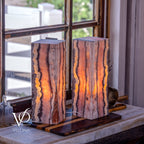 Rosa Onyx Table Lamp Pair – 17.75" Tall × 6" Square #3