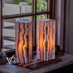 Rosa Onyx Table Lamp Pair – 17.75" Tall × 6" Square #3