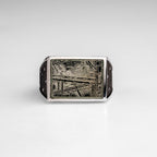 Genuine Seymchan Meteorite Ring (Size 8.25) in Sterling Silver