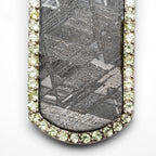 Muonionalusta Meteorite Dog Tag Pendant with 18" Sterling Silver Chain