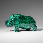 Genuine Polished Malachite Hippo Carving (2.6 lbs)