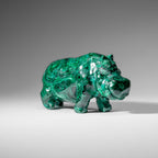 Genuine Polished Malachite Hippo Carving (2.6 lbs)