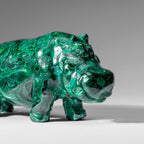 Genuine Polished Malachite Hippo Carving (2.6 lbs)