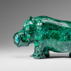 Genuine Polished Malachite Hippo Carving (2.6 lbs)