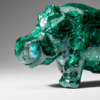 Genuine Polished Malachite Hippo Carving (2.6 lbs)