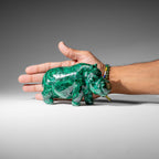 Genuine Polished Malachite Hippo Carving (2.6 lbs)