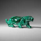 Genuine Polished Malachite Panther Carving (2.2 lbs)