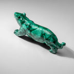 Genuine Polished Malachite Panther Carving (2.2 lbs)