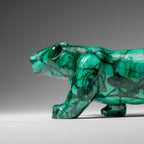 Genuine Polished Malachite Panther Carving (2.2 lbs)
