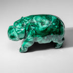 Genuine Polished Malachite Hippo Carving (2.9 lbs)