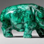 Genuine Polished Malachite Hippo Carving (2.9 lbs)