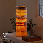 Miami Sunset Onyx Cylinder Table Lamp #1