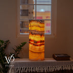 Miami Sunset Onyx Cylinder Table Lamp #1