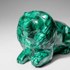Genuine Polished Malachite Lion Carving (4.2 lbs)