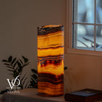 Miami Sunset Onyx Cylinder Live Edge Table Lamp #2