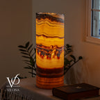 Miami Sunset Onyx Cylinder Live Edge Table Lamp #2