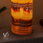 Miami Sunset Onyx Cylinder Live Edge Table Lamp #2