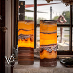 Miami Sunset Onyx Table Lamp Pair #1