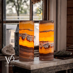 Miami Sunset Onyx Table Lamp Pair #1