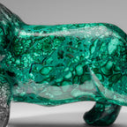 Genuine Polished Malachite Lion Carving (5.6 lbs)